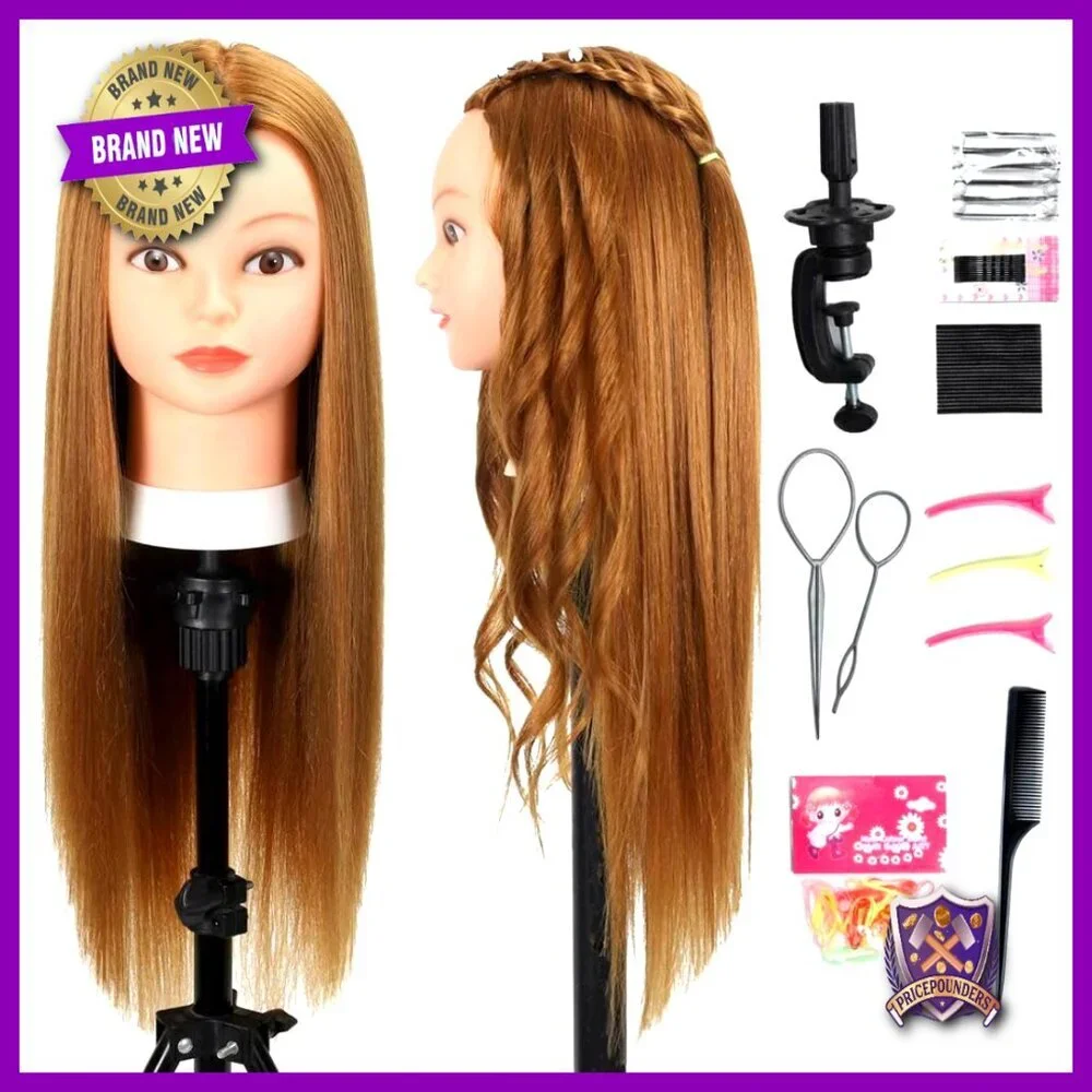 Mannequin Head with 80% Human Hair for Cosmetology Practice